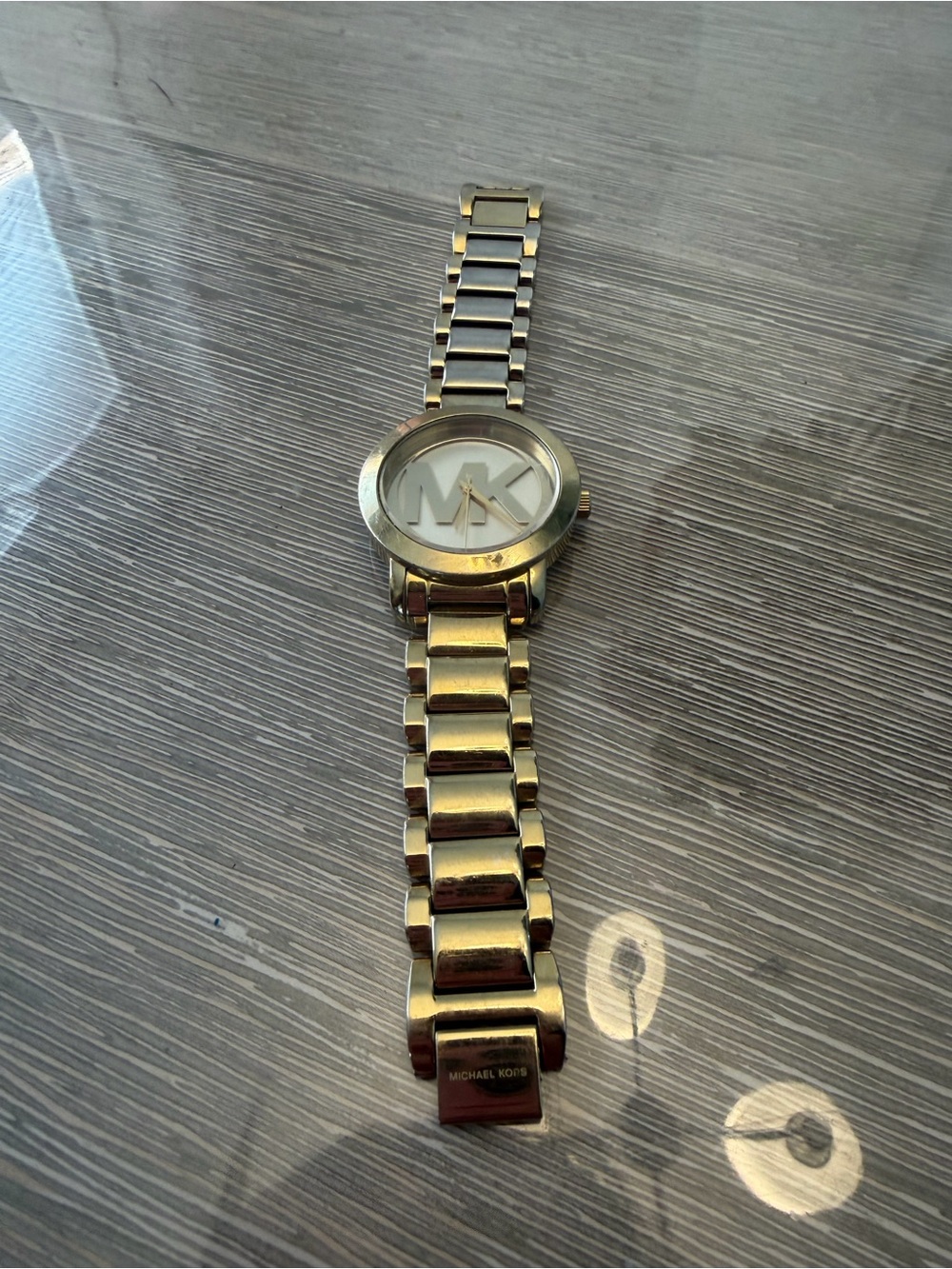 Michael Kors Gold-Tone MK Logo Bracelet Watch - Picture 3 of 9